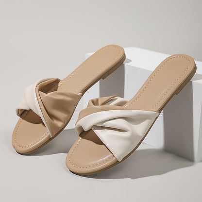 Women's Summer Shoes Flat Sandals with Knot Design for Everyday and Casual Wear