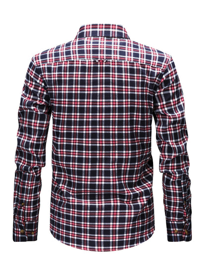 Herren Casual Karohemd – Modernes Freizeithemd mit Brusttasche und Kontrast-Details, Langarm, Regular Fit, Perfekt für Alltag & Wochenende