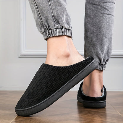 Unisex black slippers with soft lining