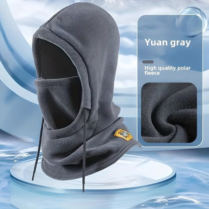 Fleece Balaclava Neck Warmer with Hood, Unisex Winter Face Mask