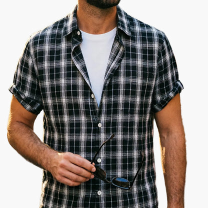 Herren Freizeit Kurzarm-Hemd mit Karomuster – Stilvolles Sommerhemd für Alltag und Urlaub