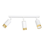 Plafondlamp gepoedercoat staal modern Hiro wit goud 45 x 19 cm, met 3 verstelbare spots