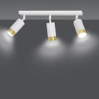 Plafondlamp gepoedercoat staal modern Hiro wit goud 45 x 19 cm, met 3 verstelbare spots