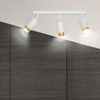 Plafondlamp gepoedercoat staal modern Hiro wit goud 45 x 19 cm, met 3 verstelbare spots