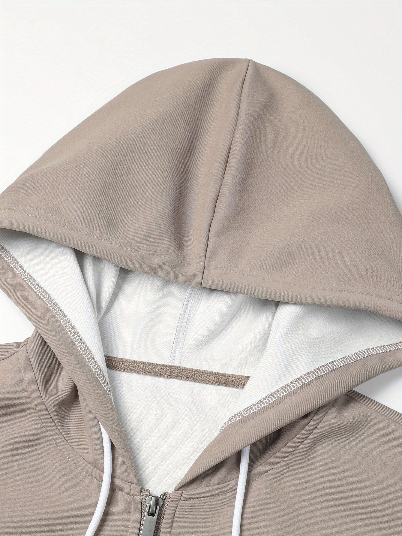 Men's zip-up hoodie jacket with color-block design