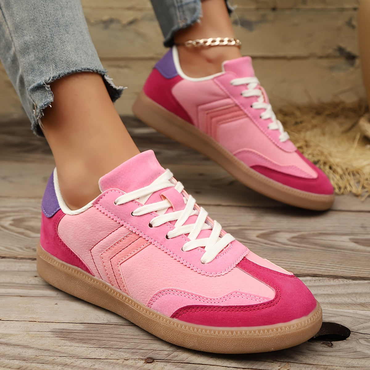 Damen Retro Sneaker Low-Top Freizeitmode – Bequeme Alltagsschuhe