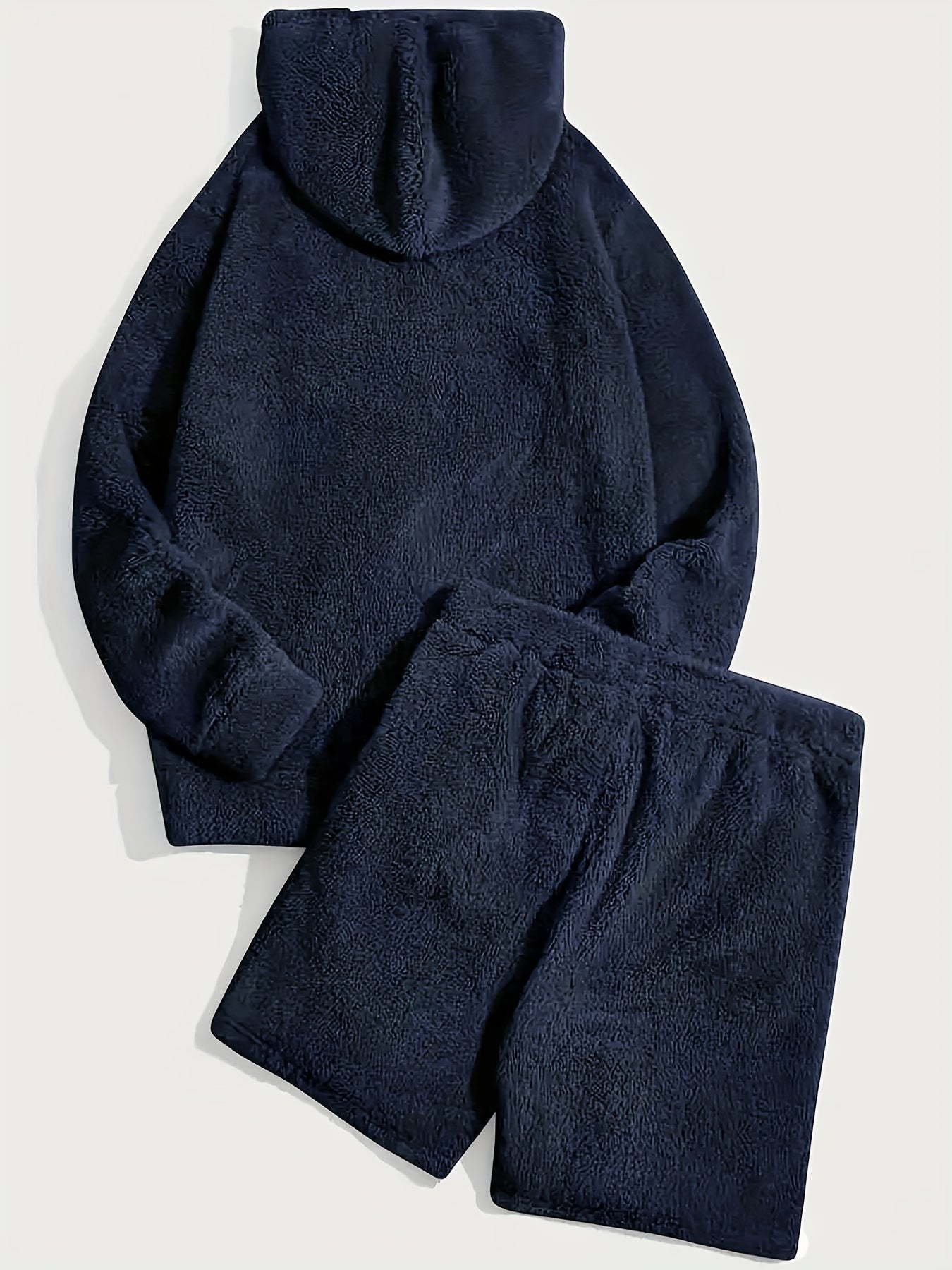 Unisex Teddyfleece Hoodie & Shorts Set Plüsch Hausanzug