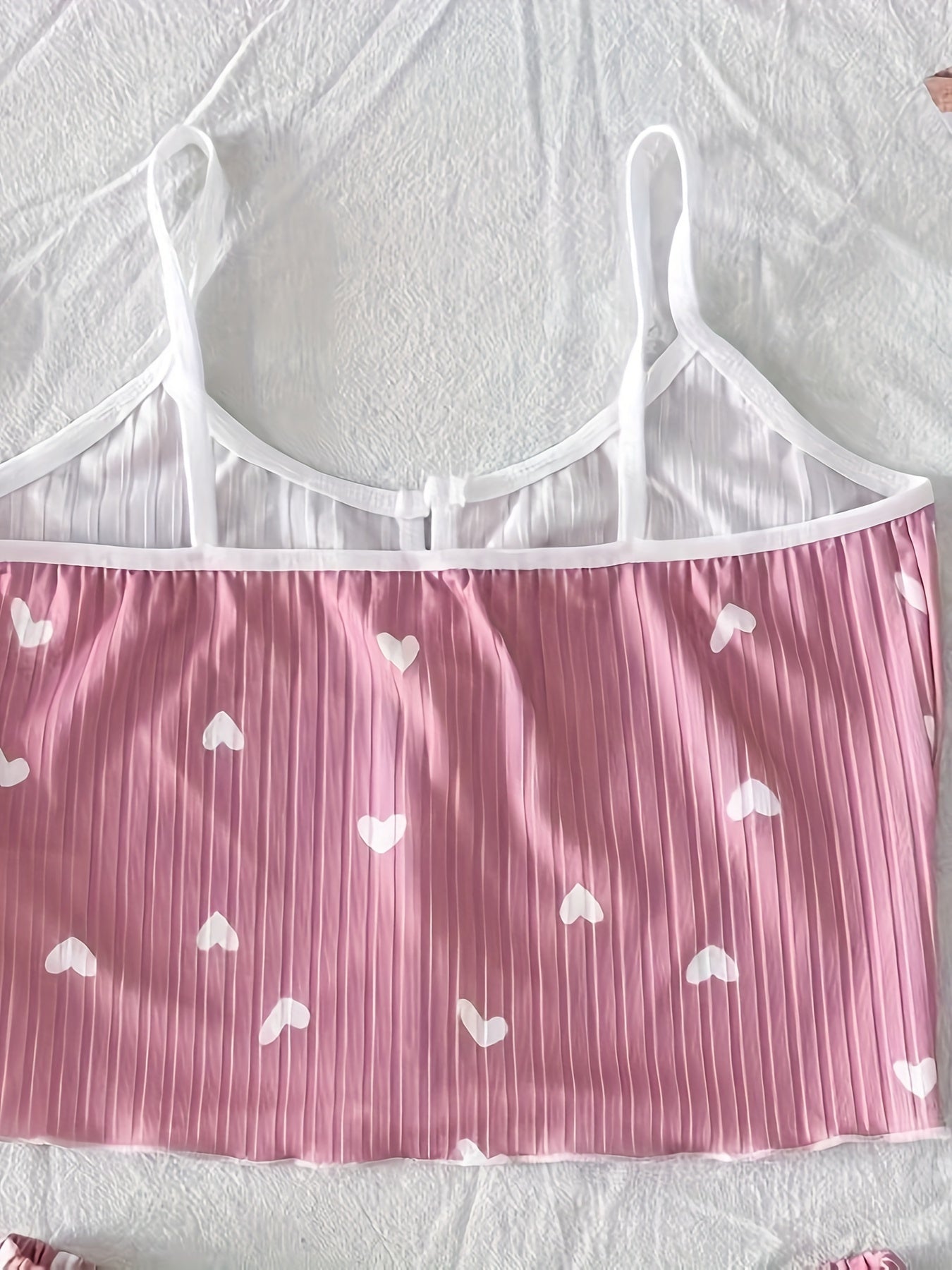 Damen Pyjama Set mit Herzchen-Muster, zweiteilig, für Sommer, sexy Stil, Schlafanzug