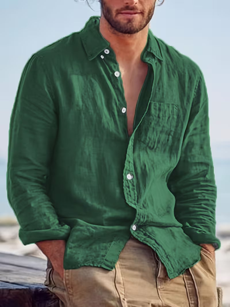 Men's casual shirt with button placket and modern cut for everyday wear and going out