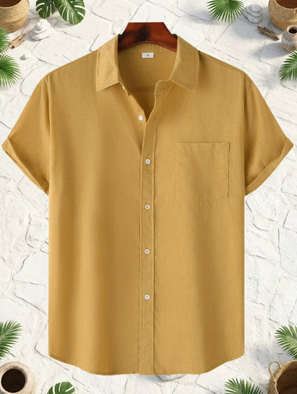 Men's Short-Sleeve Casual Shirt with Chest Pocket – Modern Summer Shirt for Everyday and Vacation