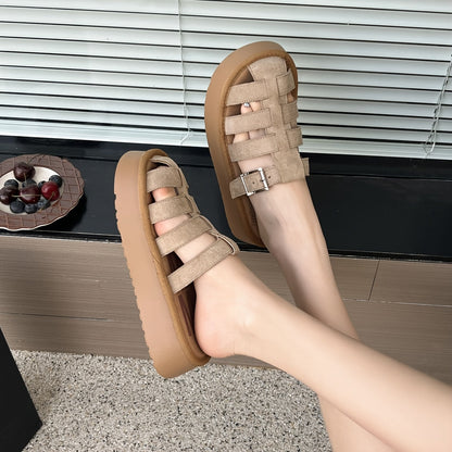 Women's platform sandals in fisherman style – fashionable slides for everyday and leisure use