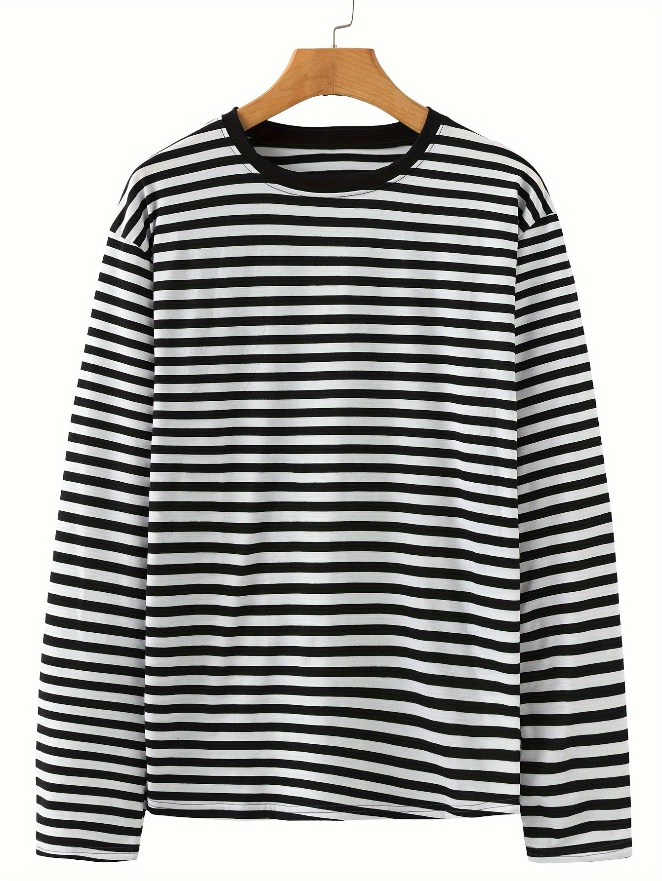 Striped long-sleeve crew-neck shirt for women and men