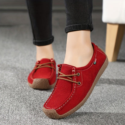 Damen Freizeit-Slipper im Mokassin-Stil – Bequeme Alltags-Schnürschuhe