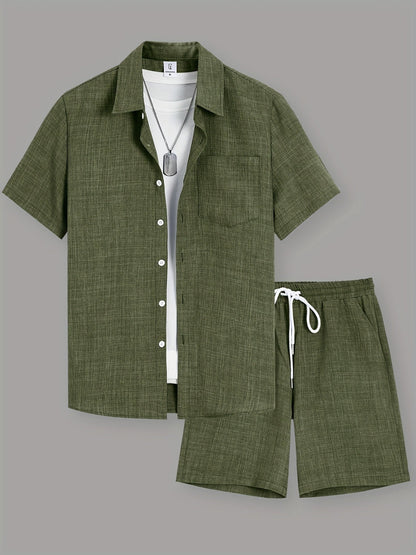Herren Freizeit Kurzarm Set – Shirt und Shorts – Sommer Outfits für Alltag & Urlaub