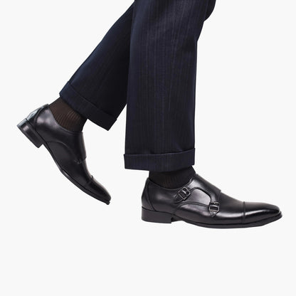 Men's Double Buckle Business Loafers – Elegant Dress Shoes for Everyday & Office Use
