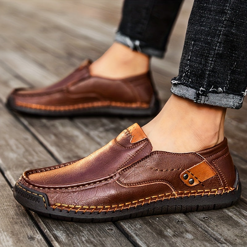 Men's Vintage-Style Moccasins – Comfortable Casual Shoes for Everyday and Office Use