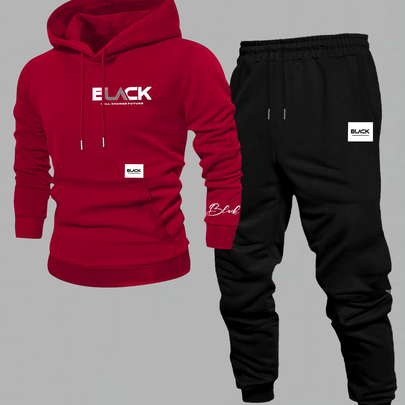 Unisex Trainingsanzug Set mit Kapuzenpullover und Jogginghose - Mehrfarbig
