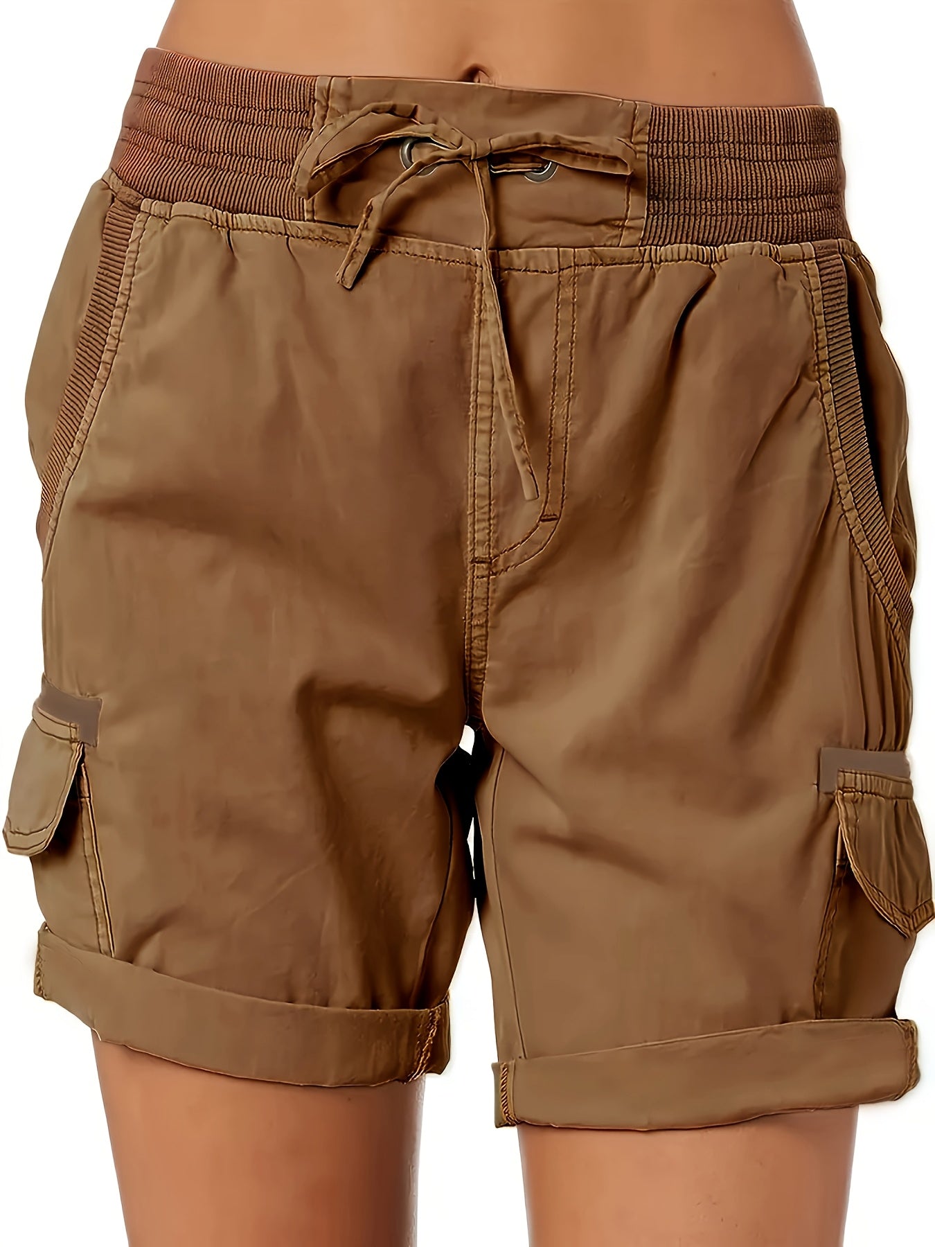 Women's Casual Shorts with Drawstring and Cargo Pockets – Comfortable Summer Bermuda Shorts