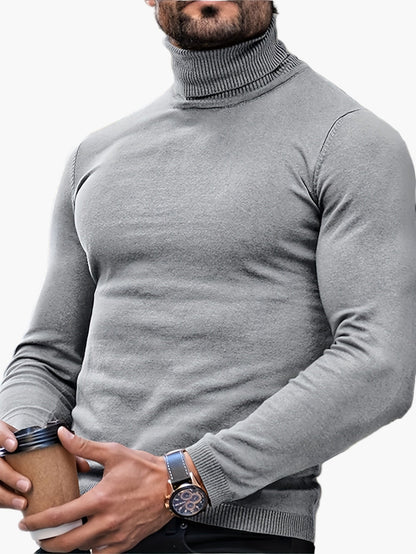 Herren Rollkragenpullover – Modischer, figurbetonter Strickpullover für Freizeit und Alltag
