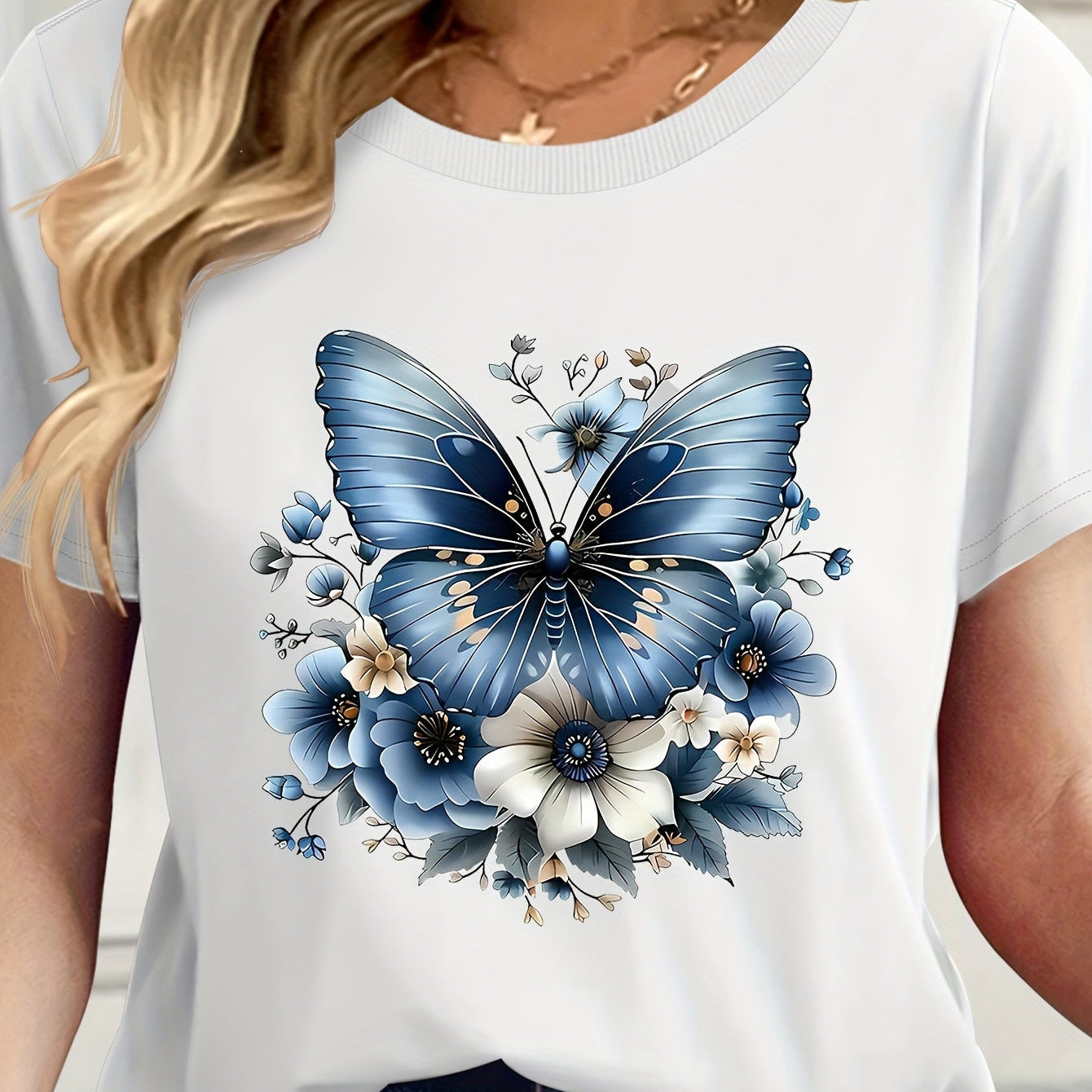 Women's Casual T-Shirt with Knot and Crew Neck – Perfect for Spring & Summer