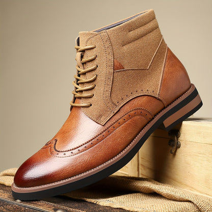 Men's ankle boots, brogues, lace-up boots, two-tone, business and casual