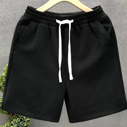 Herren Freizeitshorts mit Prägung – Moderne Geometrische Muster, Sportlich & Stilvoll