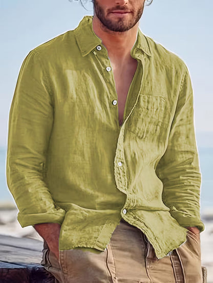 Men's casual shirt with button placket and modern cut for everyday wear and going out