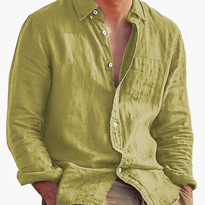 Men's casual shirt with button placket and modern cut for everyday wear and going out