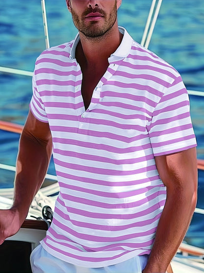 Herren Polo-Shirt mit Streifen – Maritimer Casual-Look für Sommer und Freizeit