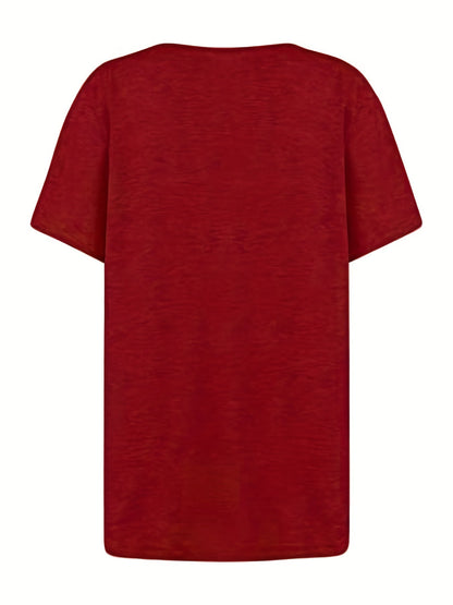 Damen Sommer-Shirt mit asymmetrischem Ausschnitt und Knopfdetails – Freizeit & Alltagsstil