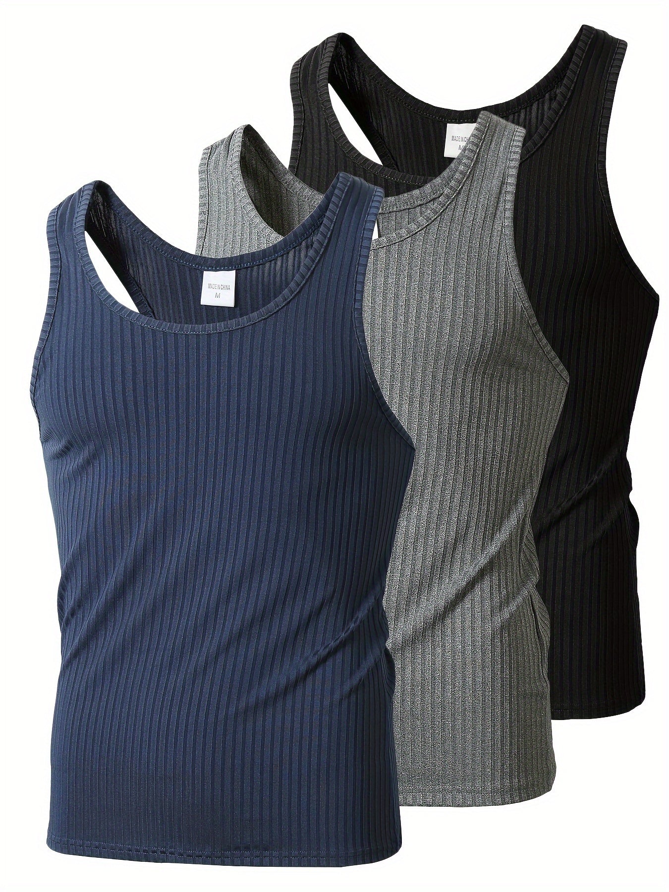 Men's Sports Tank Top Set – Casual Fitness and Leisure Undershirts, Pack of 3