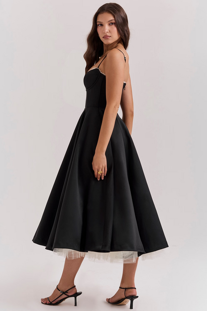 Women's Festive Strapless Dress in Vintage Style for Special Occasions and Evening Events