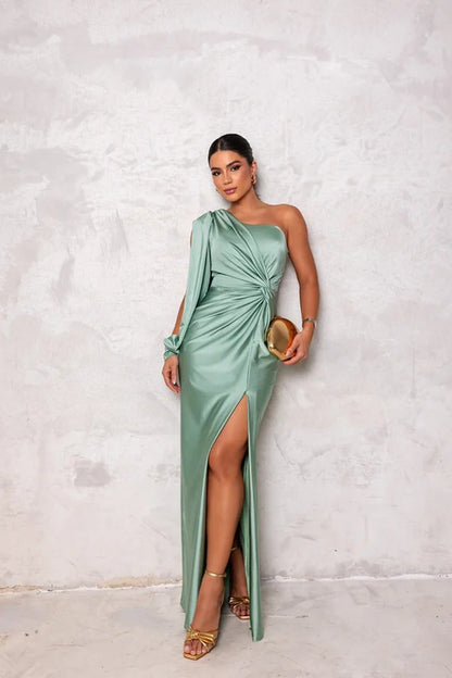Women's One-Shoulder Evening Dress Elegant Asymmetrical Festive Gala