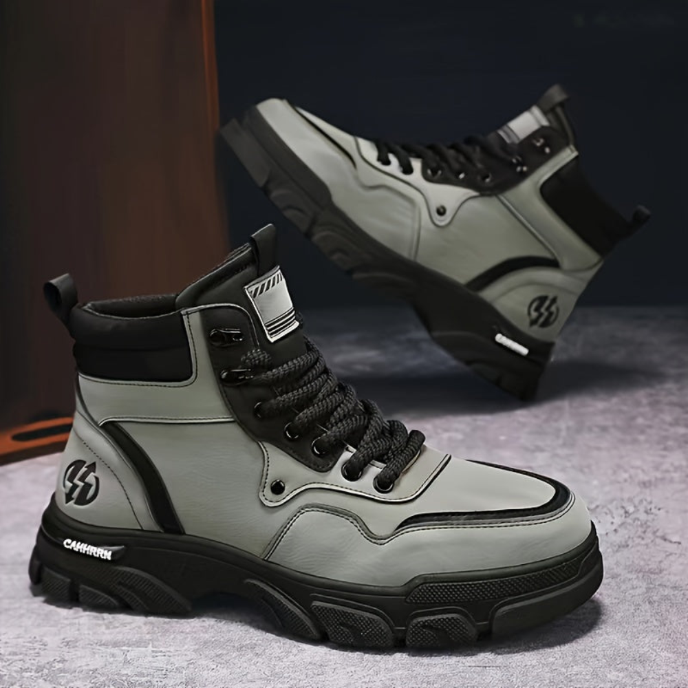 Men's boots, high-top ankle boots, lace-up shoes, lug sole