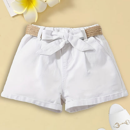 Women's High-Waist Paperbag Shorts with Belt and Bow – Elegant Summer Look