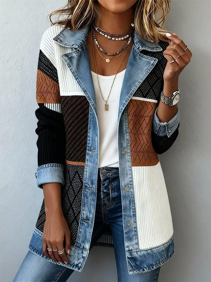 Women's Blazer in Denim Look – Elegant Business Casual Style for Everyday and Office