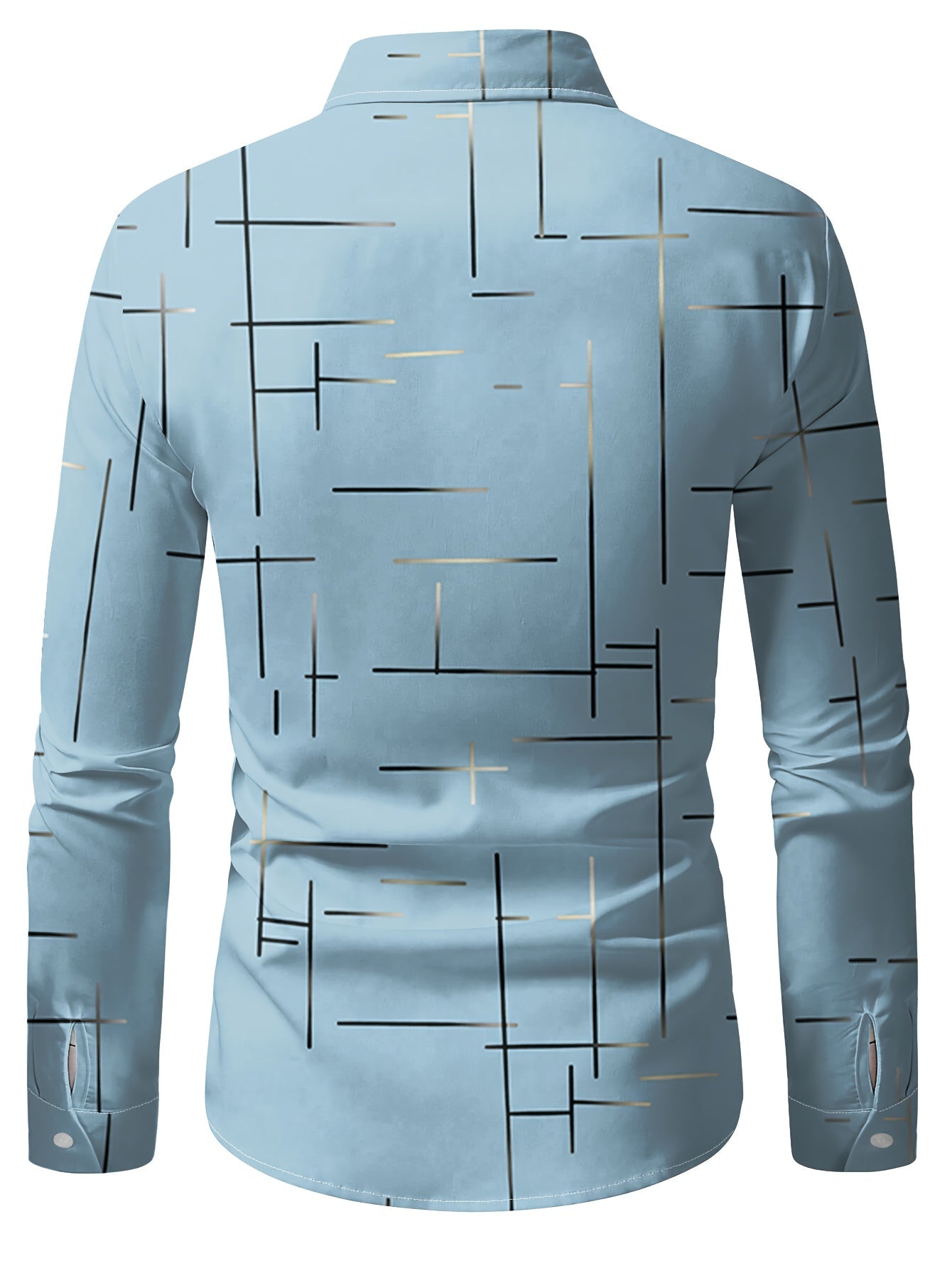 Herren Modernes Business-Freizeithemd mit Geometrischem Print – Stilvolles Langarmhemd für Büro & Alltag