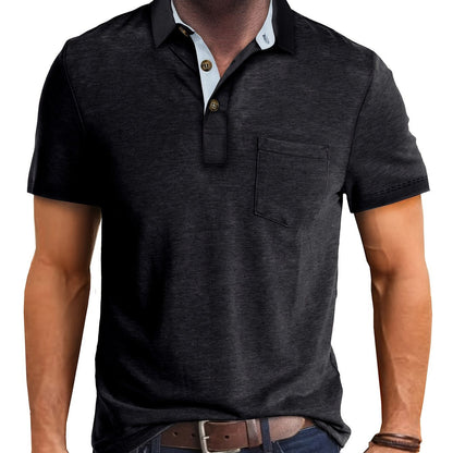Men's Polo Shirt with Chest Pocket – Modern, Casual Polo Shirt for Everyday and Leisure Wear