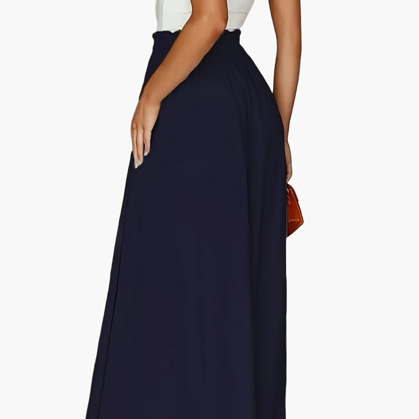 Women's maxi skirt with wide leg and paperbag waist – Elegant casual style for spring and summer