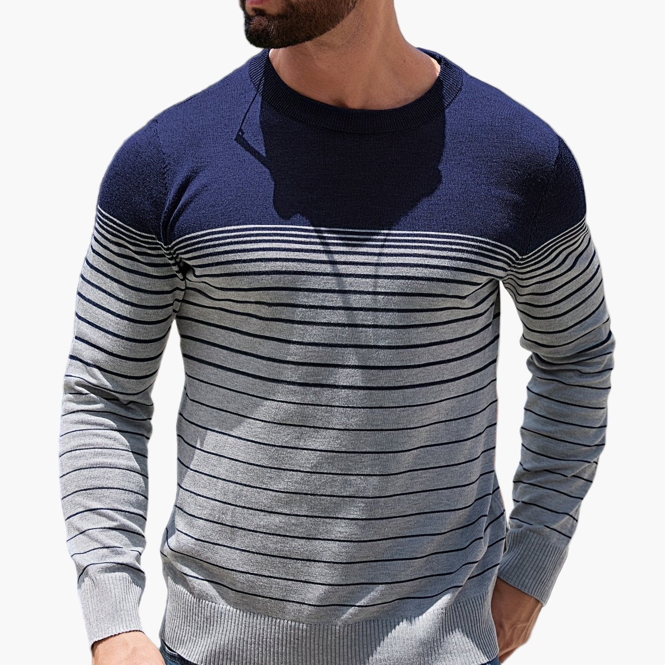 Men's Sweater Casual Stripe Pattern Long Sleeve – Stylish for Everyday and Leisure