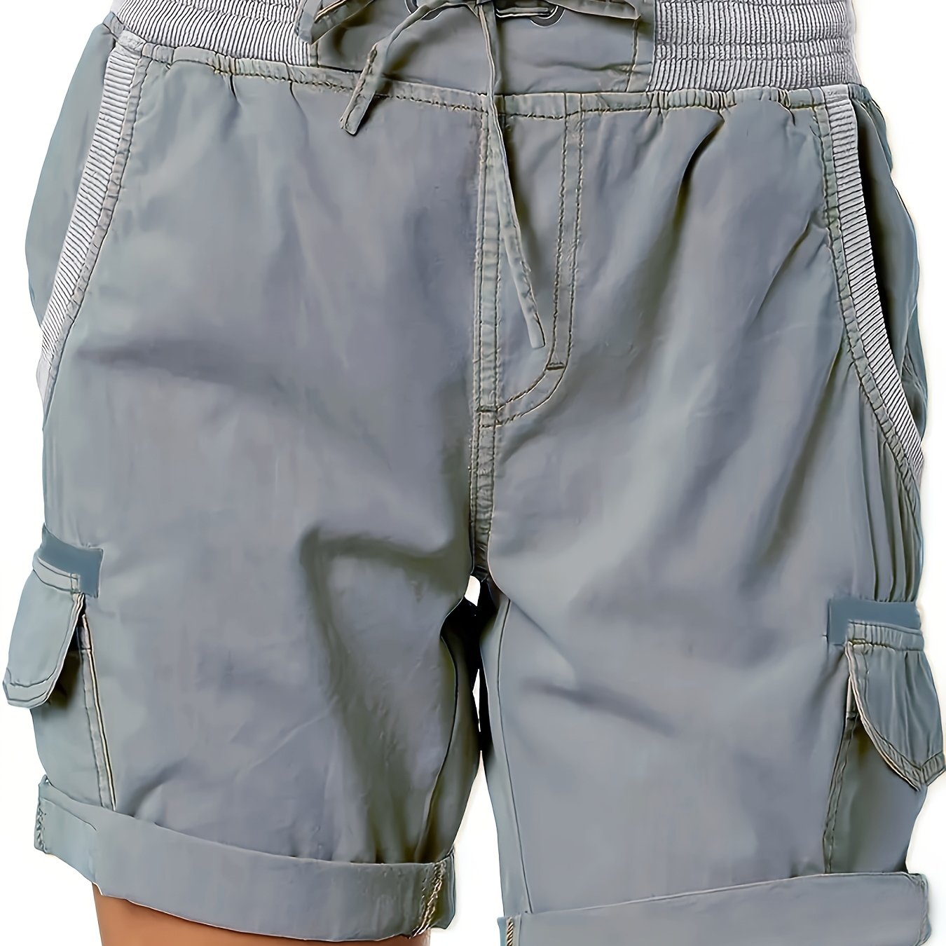 Women's Casual Shorts with Drawstring and Cargo Pockets – Comfortable Summer Bermuda Shorts