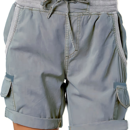Women's Casual Shorts with Drawstring and Cargo Pockets – Comfortable Summer Bermuda Shorts