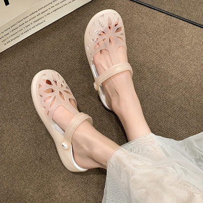 Damen Komfort-Sommersandalen mit Riemen – Alltag & Freizeit, Bequeme Plattform Clogs