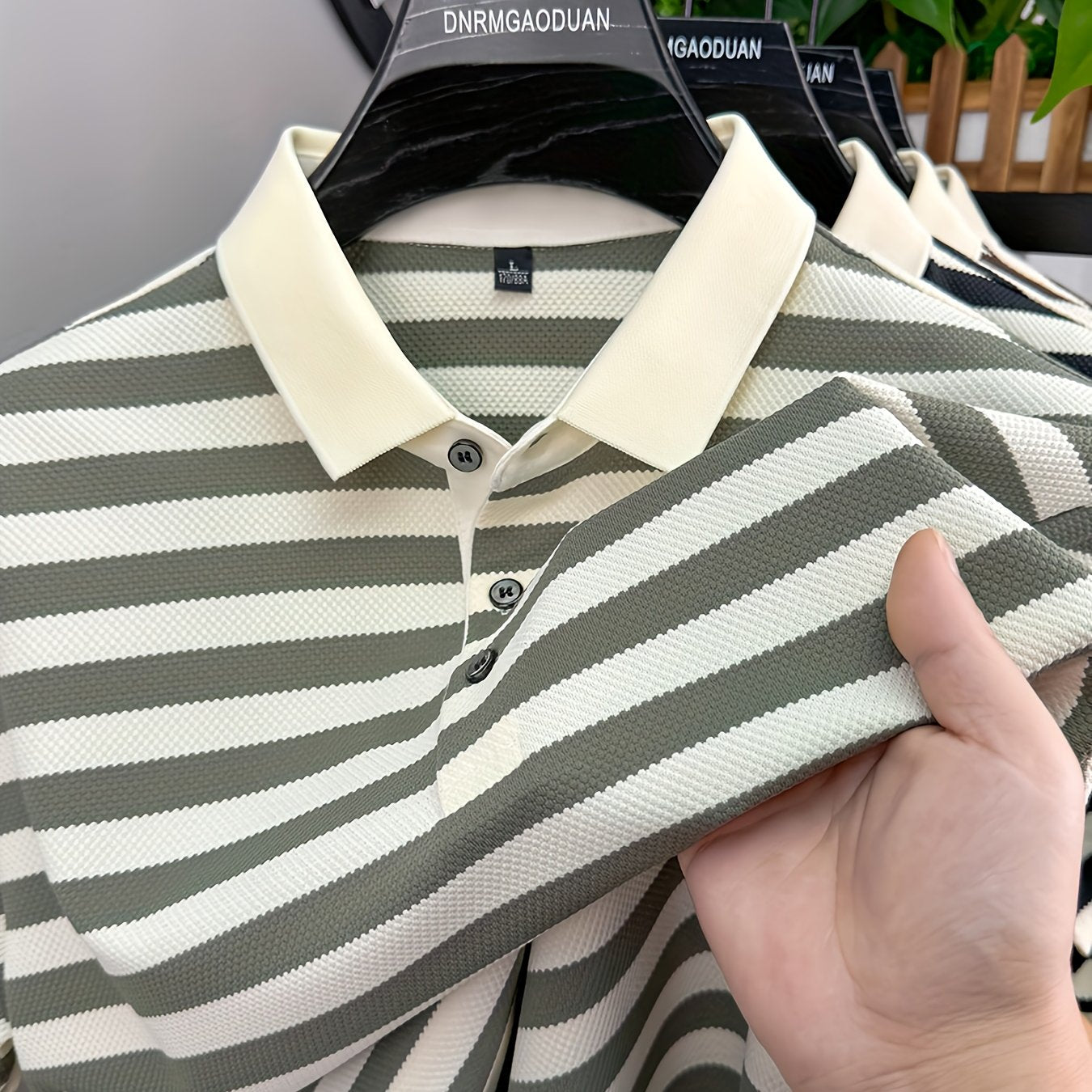 Men's polo shirt with maritime stripes – Classic casual style for everyday and leisure
