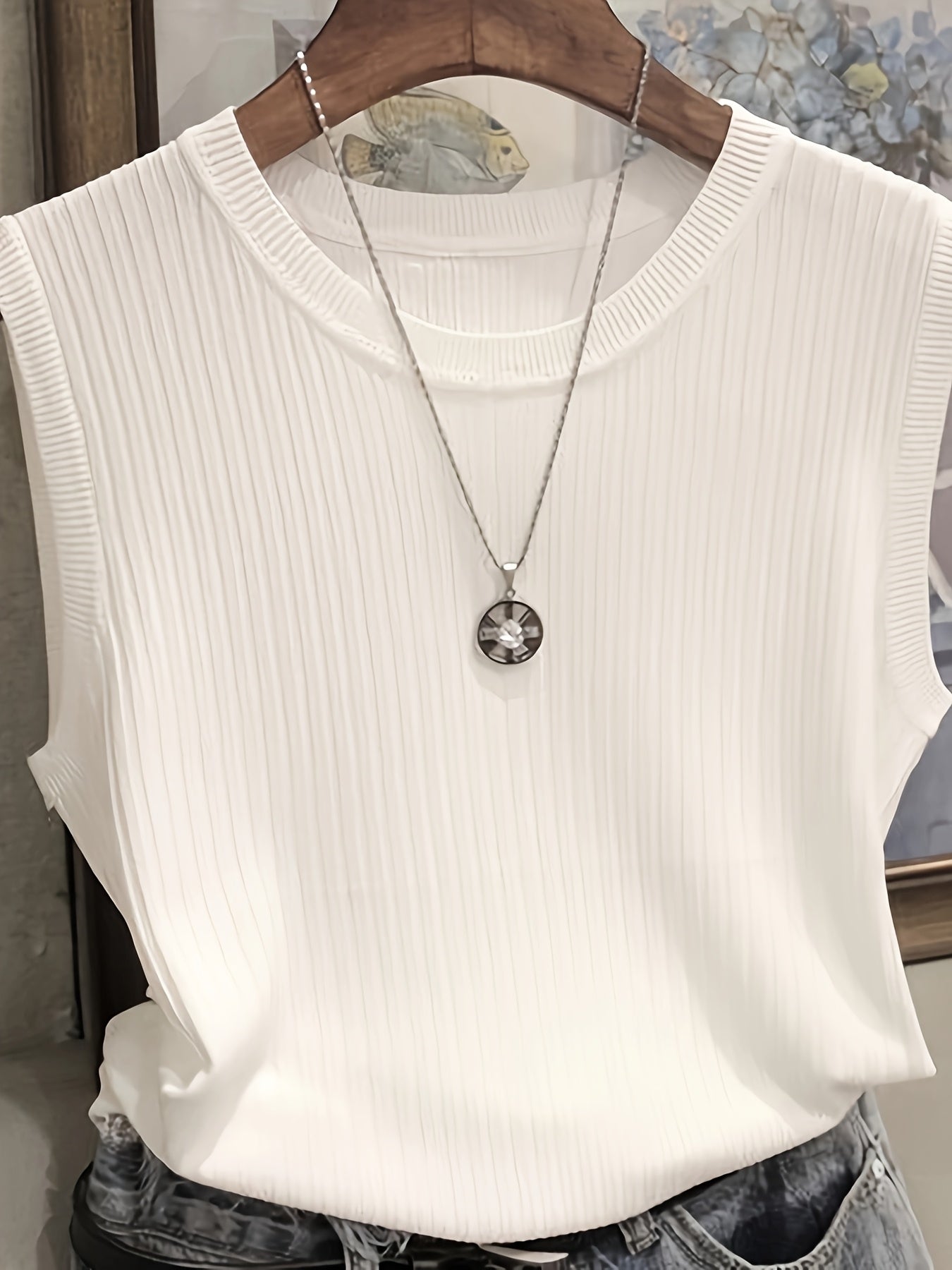 Damen Rippstrick ärmelloses Top – Elegantes Basic für Büro & Freizeit