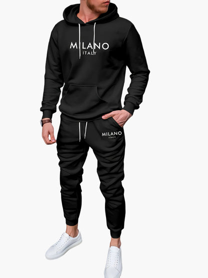 Men's Milano Italy Tracksuit Set – Hoodie & Jogging Pants for Leisure and Sports