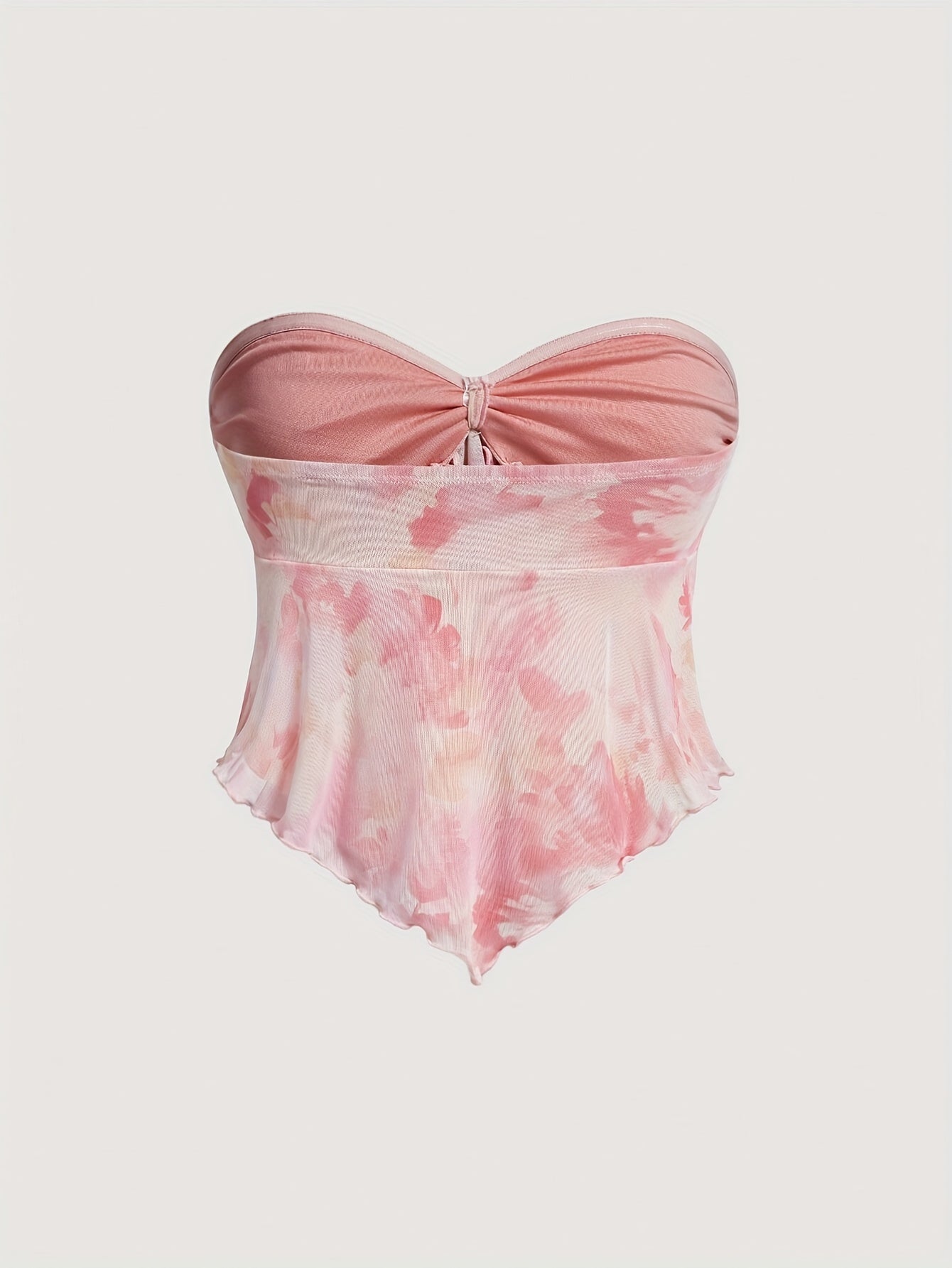 Women's bandeau top in romantic asymmetry style – fashionable summer statement for parties and festivals