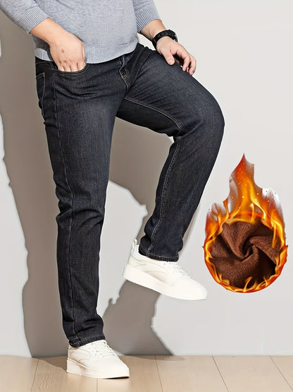 Men's jeans with soft lining, Dark Gray