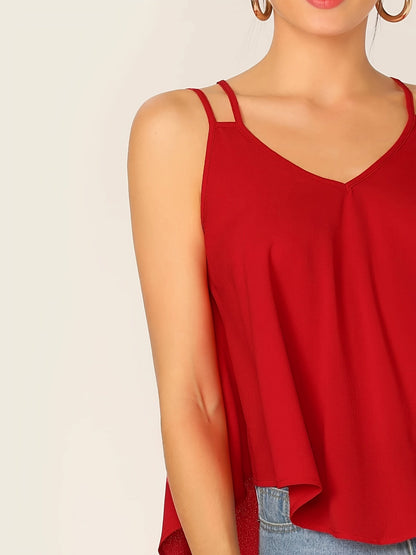 Damen Sommer Spaghettiträger Top mit lockerer Passform und modernem Design – Ideal für Freizeit und Alltag