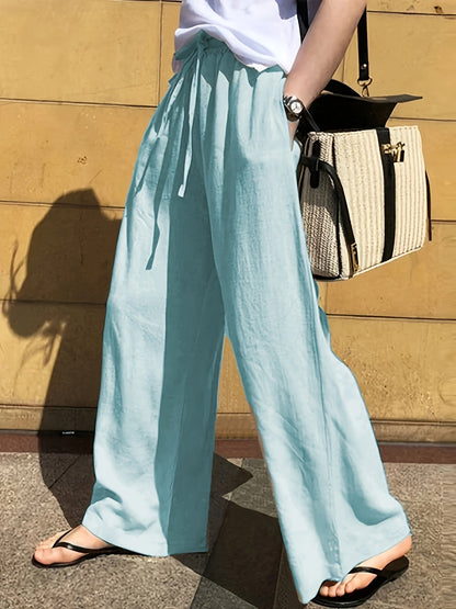 Damen Weite Freizeithose mit Kordelzug – Eleganter, Lässiger Style für Alltag und Urlaub